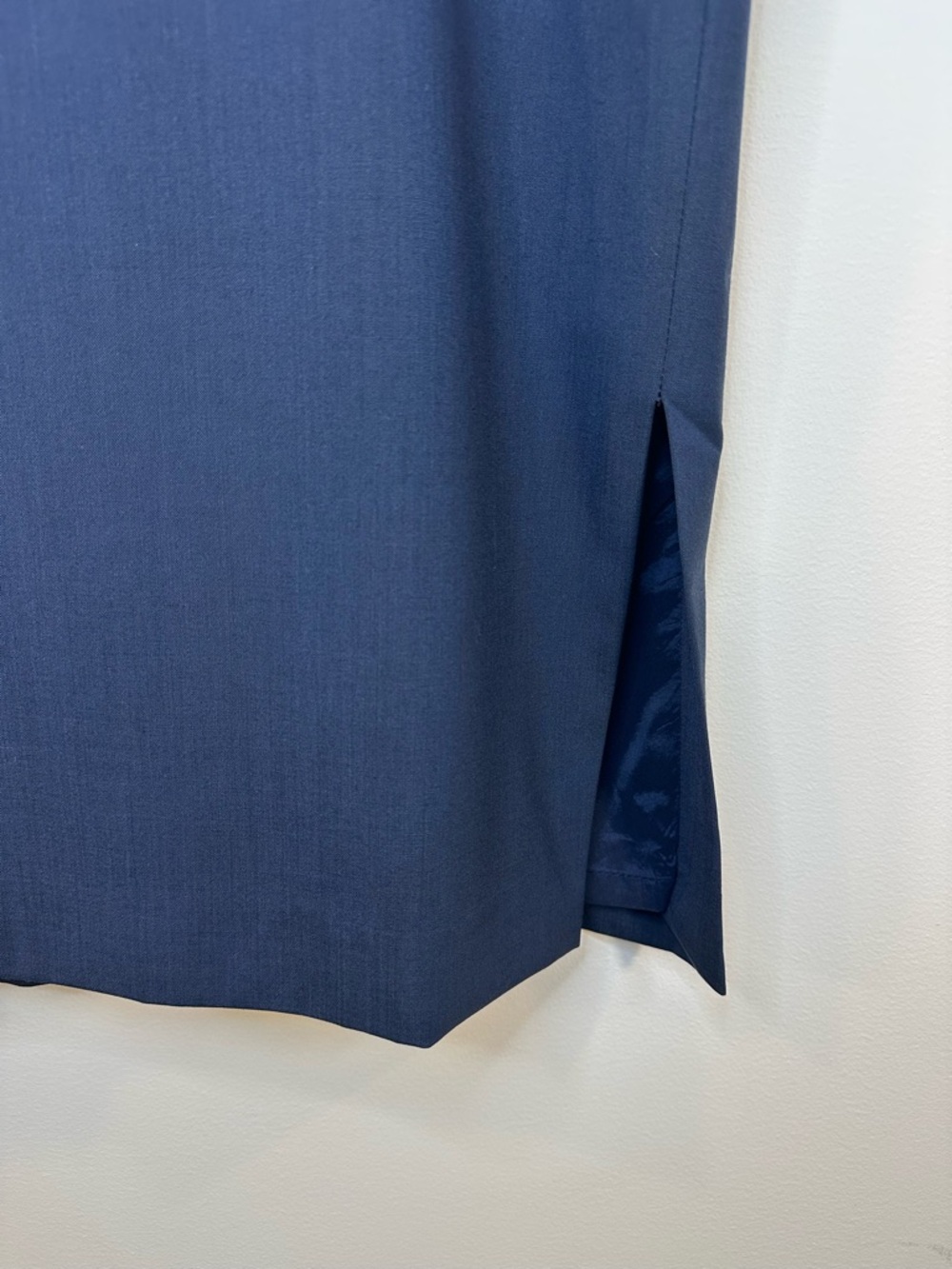 Banana Republic Stretch Wool Midi Navy Blue Pencil Skirt Sz 16 Business Casual - Picture 2 of 8